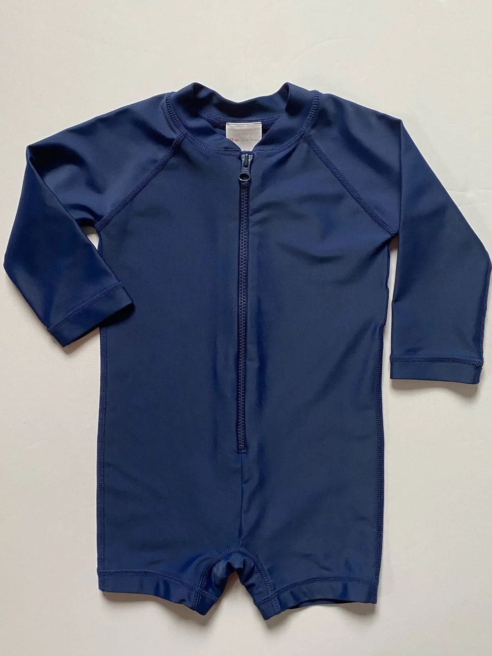 Hannah Anderson Rashguard Swimsuit Size 12 18 months 75 Navy Blue One Piece Zips